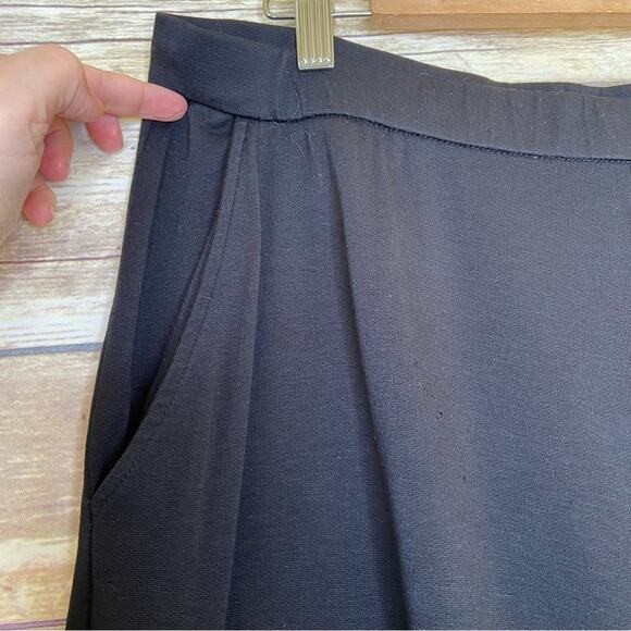 Eileen Fisher L tencel knit cocoon ankle stretch pants elastic waist side pocket - Picture 4 of 7